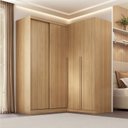 Ver imagem 1 de Guarda-roupa Modular de Canto 2 Peças 4 Portas com 2 Portas de Correr Jade CabeCasa MadeiraOriginals