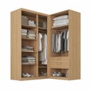 Ver imagem 3 de Guarda-Roupa Planejado de Canto 2 Peças 4 Portas com 2 Portas de Correr Jade CabeCasa MadeiraOriginals Amarelo/Avelã