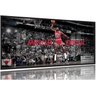 Quadro decorativo Michael Jordan Enterrando 130x60 Moldura Preta 2x2 - 1