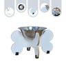 Comedouro Elevado Gato Cachorro Pet Mdf Modelo Osso:15cm/inox - 1