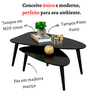 Mesa de Centro Sala Estar Decorativa Sofá Canto Escritório: Preta - 5