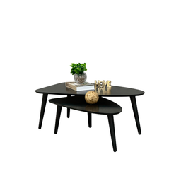Mesa de Centro Sala Estar Decorativa Sofá Canto Escritório: Preta - 3