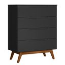 Ver imagem 3 de Conjunto de Guarda-Roupa e Comoda Retrô Solteiro Havanna - Quarto Moderno e Aconchegante Preto