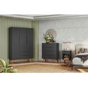 Ver imagem 1 de Conjunto de Guarda-Roupa e Comoda Retrô Solteiro Havanna - Quarto Moderno e Aconchegante