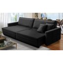 Ver imagem 1 de Sofá Sem Caixa Retrátil Reclinável 2,10m Karen Veludo Preto Adonai Estofados