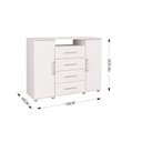 Ver imagem 3 de Comoda Sapateira 2 Portas 4 Gavetas 1 Nicho Gold Branco