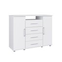 Ver imagem 2 de Comoda Sapateira 2 Portas 4 Gavetas 1 Nicho Gold Branco