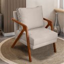 Ver imagem 2 de Poltrona Decorativa para Sala Recepção Consultório Reforçada em Madeira Maciça Shine Suede