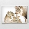 Quadro Decorativo Horizontal Moderno Family Lion Com Moldura e Sem Vidro 40x60 - 1