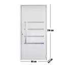 Ver imagem 5 de Porta Lambril de Alumínio 210 x 90cm com Puxador e Friso Linha 30 Abertura Esquerda Branco Esquadrias Bergamo