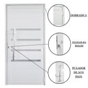 Ver imagem 4 de Porta Lambril de Alumínio 210 x 90cm com Puxador e Friso Linha 30 Abertura Esquerda Branco Esquadrias Bergamo