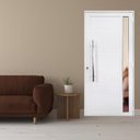 Ver imagem 1 de Porta Lambril de Alumínio 210 x 80cm com Puxador e Visor Linha 30 Abertura Direita Branco Esquadrias Bergamo