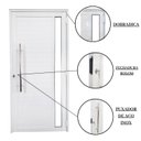 Ver imagem 4 de Porta Lambril de Alumínio 210 x 80cm com Puxador e Visor Linha 30 Abertura Direita Branco Esquadrias Bergamo