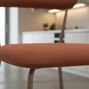 Ver imagem 5 de 1 Cadeira de Jantar Tecido Terracota Linho Tubo Champanhe