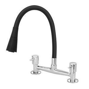 Torneira Misturador Gourmet Preto Flexível Cone Cozinha Mesa