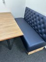 Ver imagem 3 de Poltrona Sofá Booth Luxo Azul Base Amadeirada 1.20m Sku_125