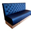 Ver imagem 1 de Poltrona Sofá Booth Luxo Azul Base Amadeirada 1.20m Sku_125