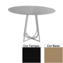 Ver imagem 1 de Mesa de Jantar Redonda 110cm Mh-5299 Madeira Laca Fosca Preta Base Bronze Metálico