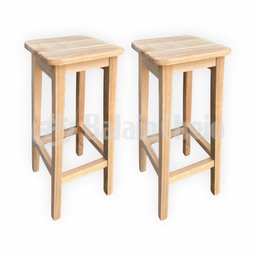 Kit 2 Banquetas Alta de Madeira para Balcão Cozinha Área de Lazer 70cm - 1