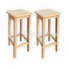 Kit 2 Banquetas Alta de Madeira para Balcão Cozinha Área de Lazer 70cm - 1