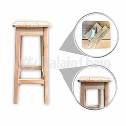 Kit 2 Banquetas Alta de Madeira para Balcão Cozinha Área de Lazer 70cm - 4