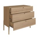 Ver imagem 5 de Cômoda Oslo 93cm 3 Gavetas Pé Madeira Hanover 37934E