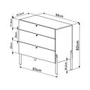 Ver imagem 2 de Cômoda Oslo 93cm 3 Gavetas Pé Madeira Hanover 37934E