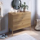 Ver imagem 3 de Cômoda Oslo 93cm 3 Gavetas Pé Madeira Hanover 37934E