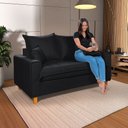 Ver imagem 3 de Sofa Living com Bau Multiuso 2 Lugares Suede Pes em Madeira: Preto