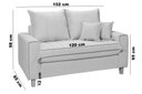 Ver imagem 2 de Sofa Living com Bau Multiuso 2 Lugares Suede Pes em Madeira: Preto
