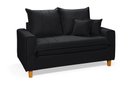 Ver imagem 1 de Sofa Living com Bau Multiuso 2 Lugares Suede Pes em Madeira: Preto