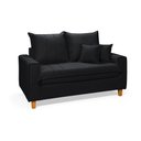 Ver imagem 1 de Sofa Living com Bau Multiuso 2 Lugares Suede Pes em Madeira: Preto