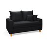 Sofa Living com Bau Multiuso 2 Lugares Suede Pes em Madeira: Preto - 1
