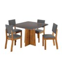 Ver imagem 2 de Conjunto de Mesa 4 Lugares Tulipa com Tampo de Vidro e Cadeiras Cinza