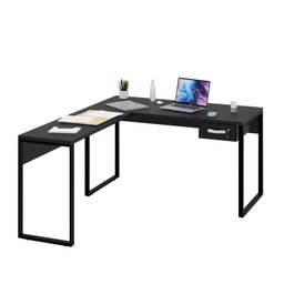 Mesa de Canto em L Escrivaninha com 1 Gaveta Industrial 135x150cm - 2