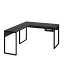 Ver imagem 3 de Mesa de Canto em L Escrivaninha com 1 Gaveta 135cm Industrial Preto