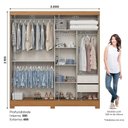 Ver imagem 4 de Guarda-roupa Casal 02 Portas Deslizantes Flex com Ripado 02 Gavetas Internas B384 Cinamomo Off White