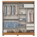 Ver imagem 3 de Guarda-roupa Casal 02 Portas Deslizantes Flex com Ripado 02 Gavetas Internas B384 Cinamomo Off White