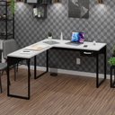 Ver imagem 1 de Mesa de Canto em L Escrivaninha com 135cm Industrial Branco