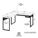 Ver imagem 4 de Mesa de Canto em L Escrivaninha com 1 Gaveta Industrial 135x150cm