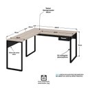 Ver imagem 4 de Mesa de Canto em L Escrivaninha com Gaveta Industrial 135x150cm