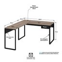 Ver imagem 4 de Mesa de Canto em L Escrivaninha com 1 Gaveta Industrial 135x150cm