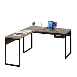 Mesa de Canto em L Escrivaninha com 1 Gaveta Industrial 135x150cm - 2