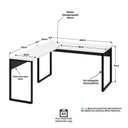 Ver imagem 3 de Mesa de Canto em L Escrivaninha 120cm Industrial Branco