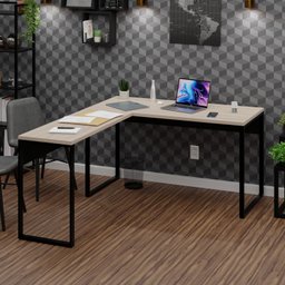 Mesa de Canto em L Escrivaninha Industrial 120x150cm - 1