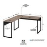 Mesa de Canto em L Escrivaninha Industrial 120x150cm - 3