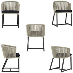 3 Cadeiras de Jantar Área Noronha em Alumínio com Pintura Preta Corda Náutica E12 Trama Original - 5 3 Cadeiras de Jantar Área Noronha em Alumínio com Pintura Preta Corda Náutica E12 Trama Original - 5
