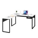 Ver imagem 2 de Mesa de Canto em L Escrivaninha com 1 Gaveta 120cm Industrial Branco