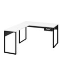 Ver imagem 3 de Mesa de Canto em L Escrivaninha com 1 Gaveta 120cm Industrial Branco