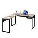 Ver imagem 2 de Mesa de Canto em L Escrivaninha com 1 Gaveta 120cm Industrial Carvalho Bege